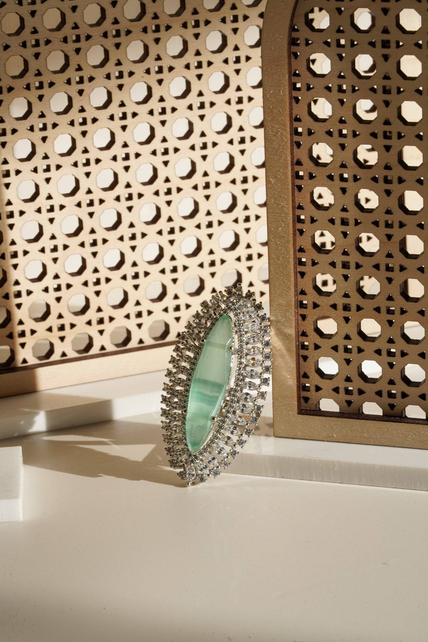Januvia - Marquise Cut Adjustable AD Statement Ring Rings from Inaury