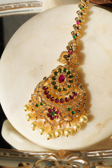 Jirisa - Gold AD Maang Tikka Maang Tikka from Inaury