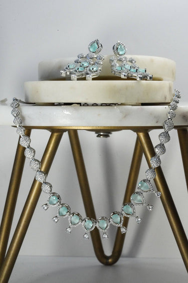 Jyoti - Pastel AD Necklace Set Classic Necklace Set from Inaury