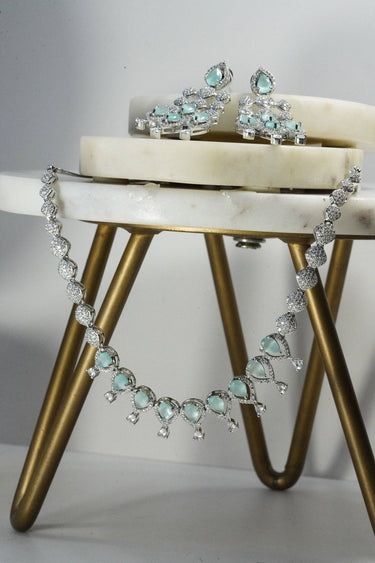Jyoti - Pastel AD Necklace Set Classic Necklace Set from Inaury