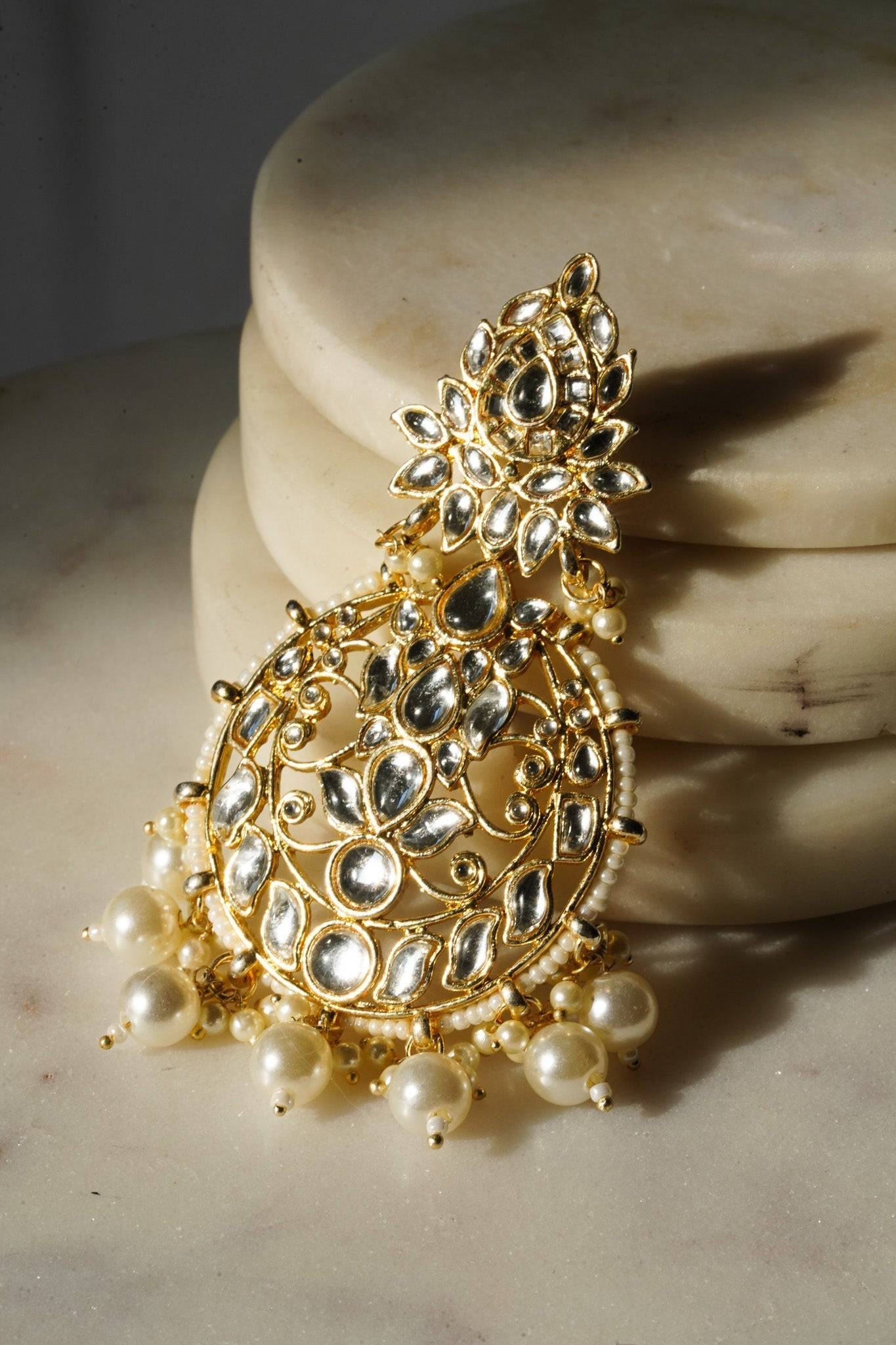 Kona - Kundan Earring & Tikka Set Earrings & Tikka Set from Inaury