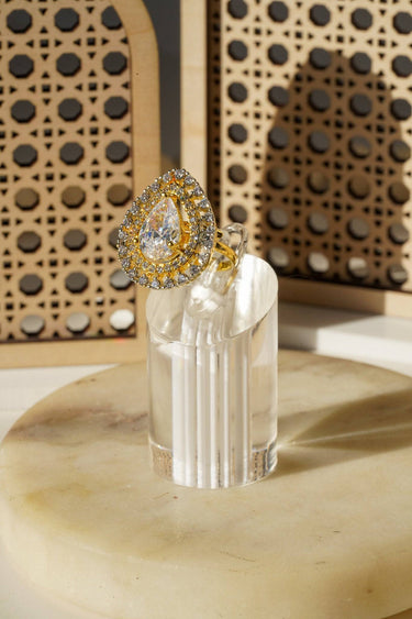 Meena - Teadrop Adjustable AD Ring Rings from Inaury