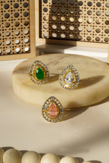 Meena - Teadrop Adjustable AD Ring Rings from Inaury