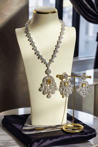 Mishal - Long Statement Pendant Necklace Set Long Necklace Set from Inaury