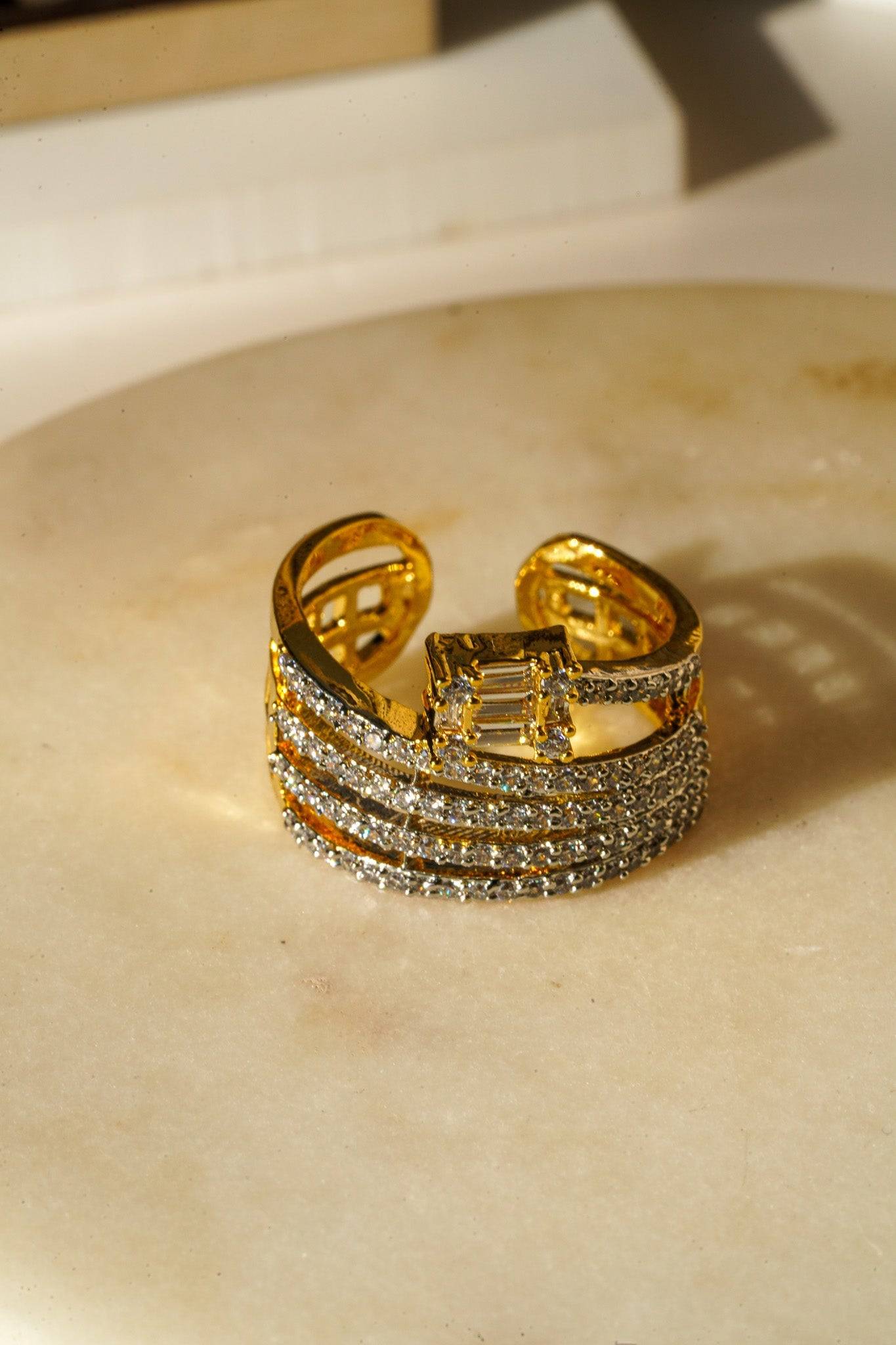 Nina - Multirow Adjustable AD Ring Rings from Inaury