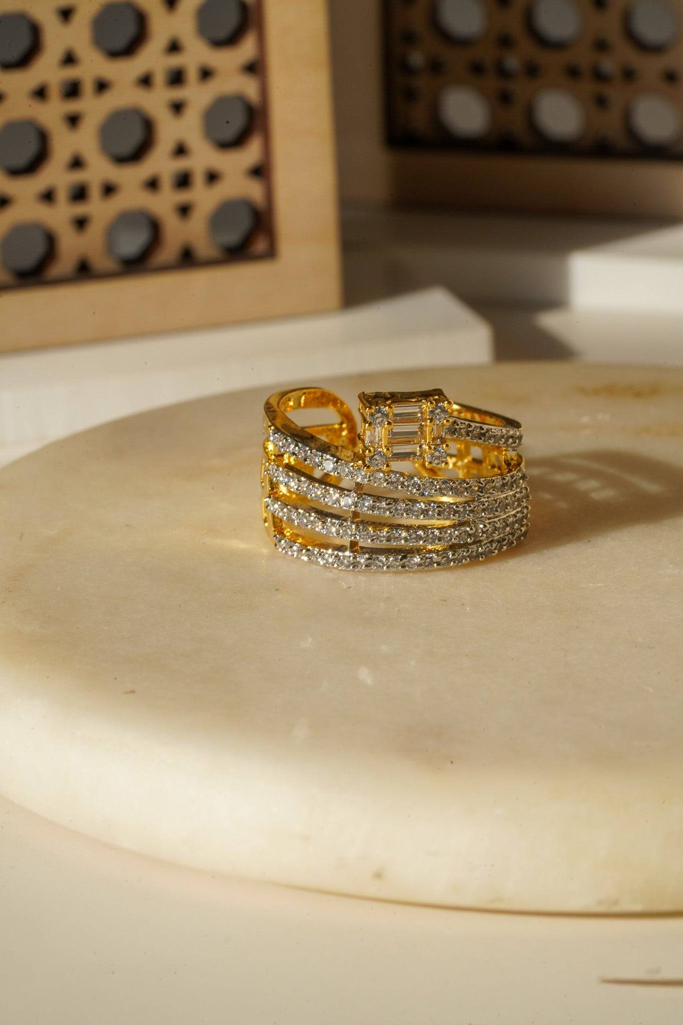 Nina - Multirow Adjustable AD Ring Rings from Inaury