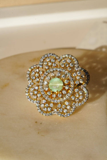 Rida - Floral Adjustable AD Ring Rings from Inaury