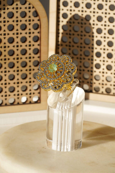 Rida - Floral Adjustable AD Ring Rings from Inaury