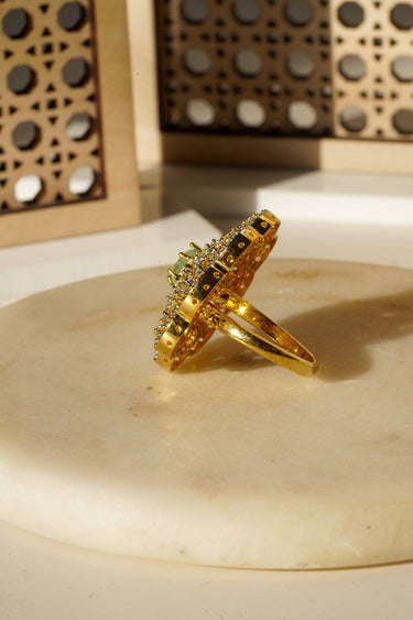 Rida - Floral Adjustable AD Ring Rings from Inaury