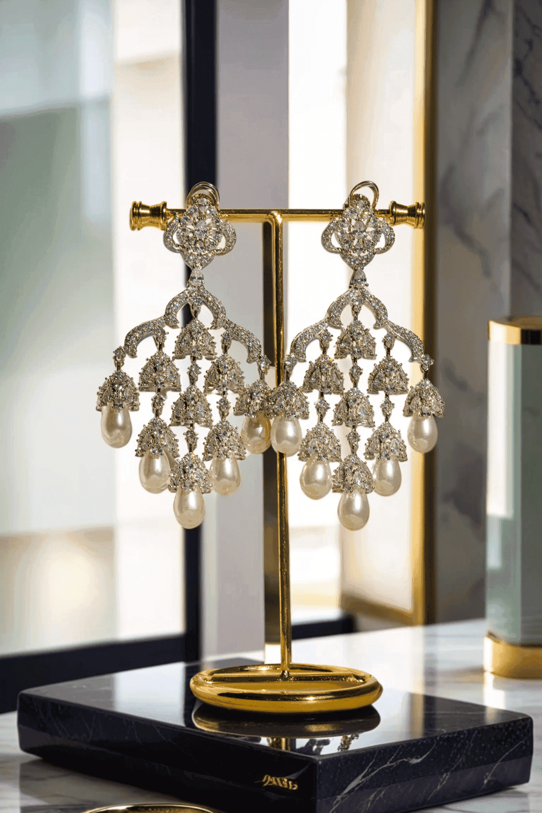 Statement chandelier earrings deals