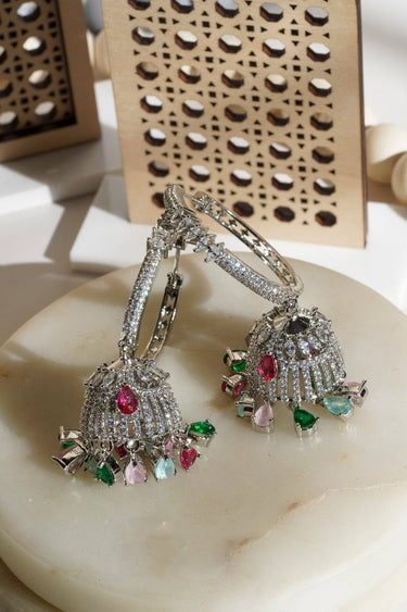 Salina - AD Hoop Jhumka Earrings Hoop Earrings from Inaury