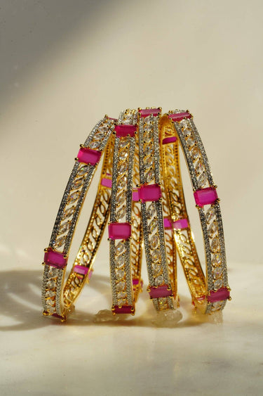 Sanya - AD Bangles (Set of 4) Bangles from Inaury