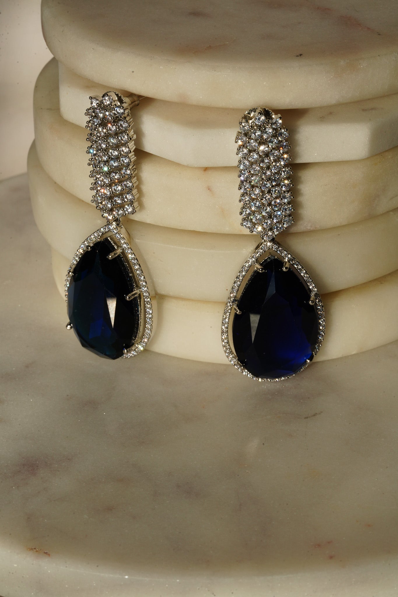 Sharmine - Paved Silver AD Necklace Set Classic Necklace Set from Inaury
