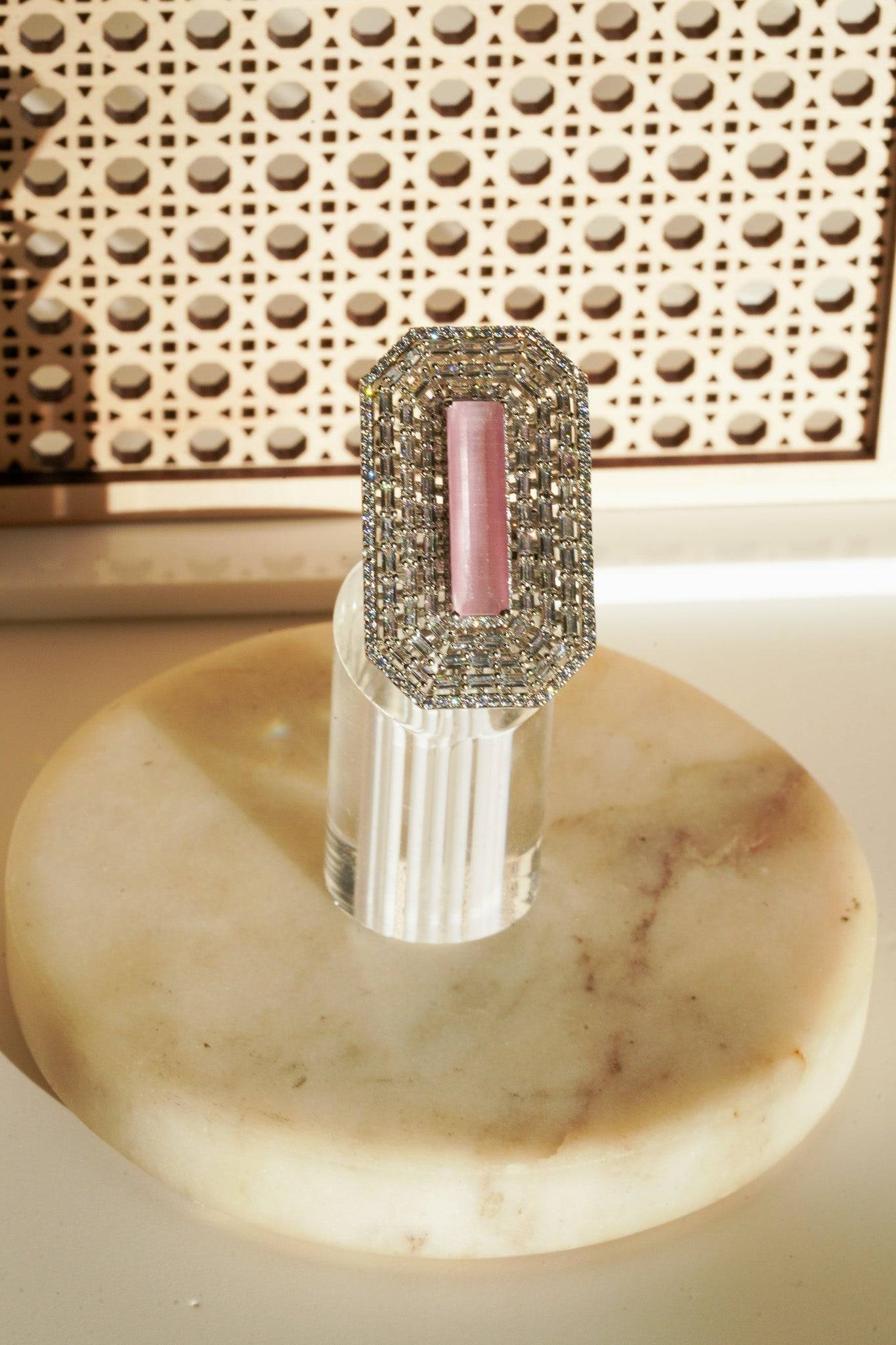 Sona - Elongated Cushion Cut AD Adjustable Ring Rings from Inaury