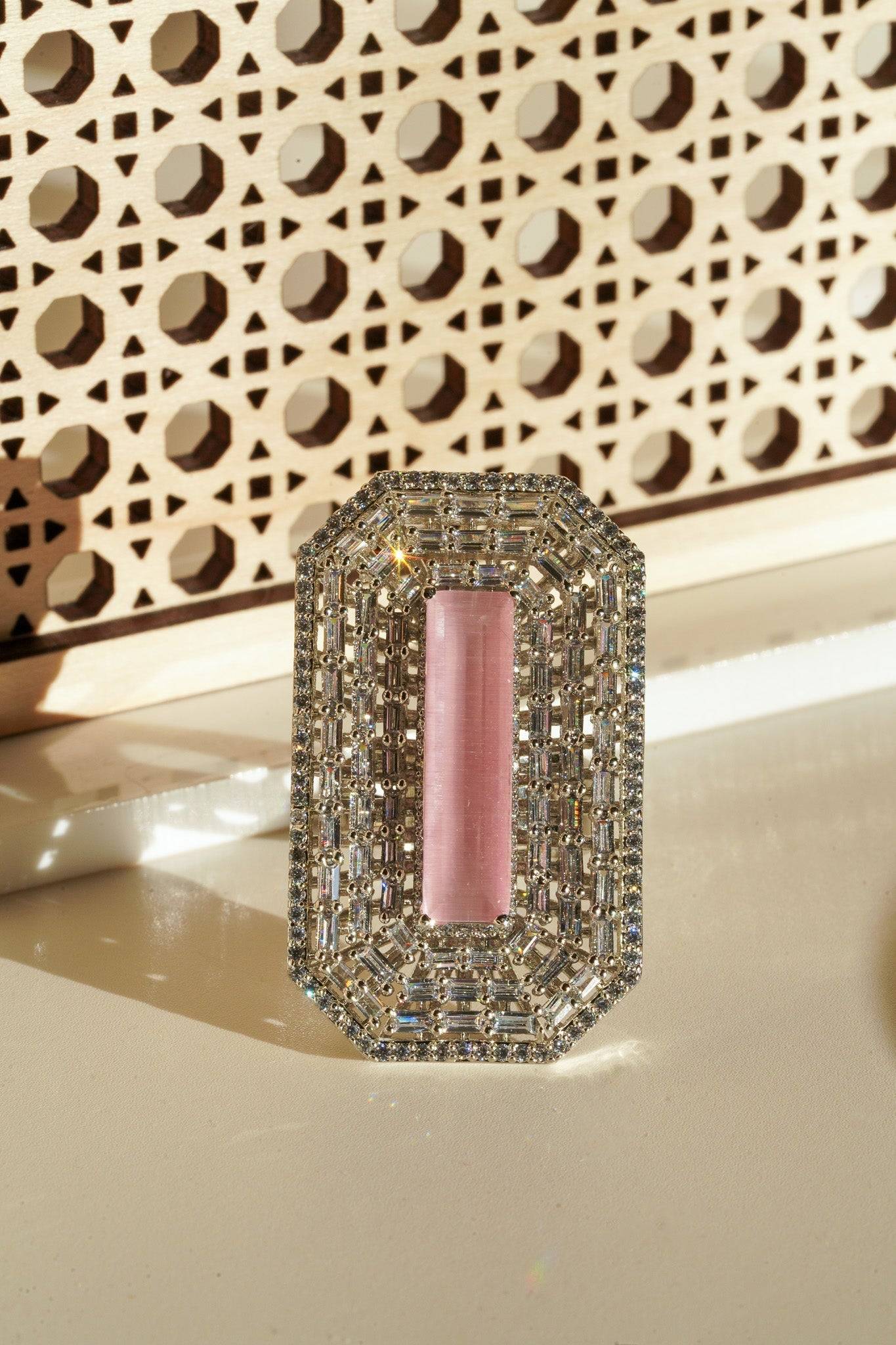 Sona - Elongated Cushion Cut AD Adjustable Ring Rings from Inaury
