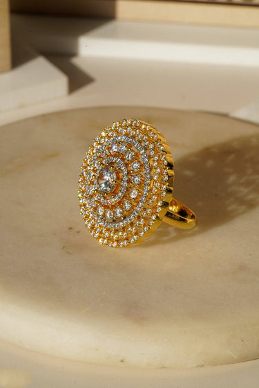 Sonia - Round Adjustable AD Ring Rings from Inaury