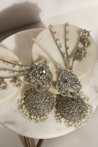 Suhana - Silver Elongated Bahubali Jhumka Earrings Jhumkas from Inaury
