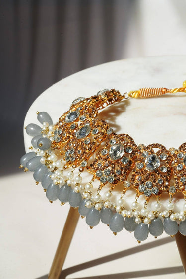 Zia - Gold & Gray Necklace Set Classic Necklace Set from Inaury