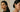 Side-by-side view of Inaury Nakshi antique gold and American Diamond jhumka earrings styled on two models.