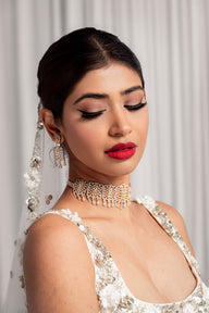 Nafisha - AD Choker Necklace Set