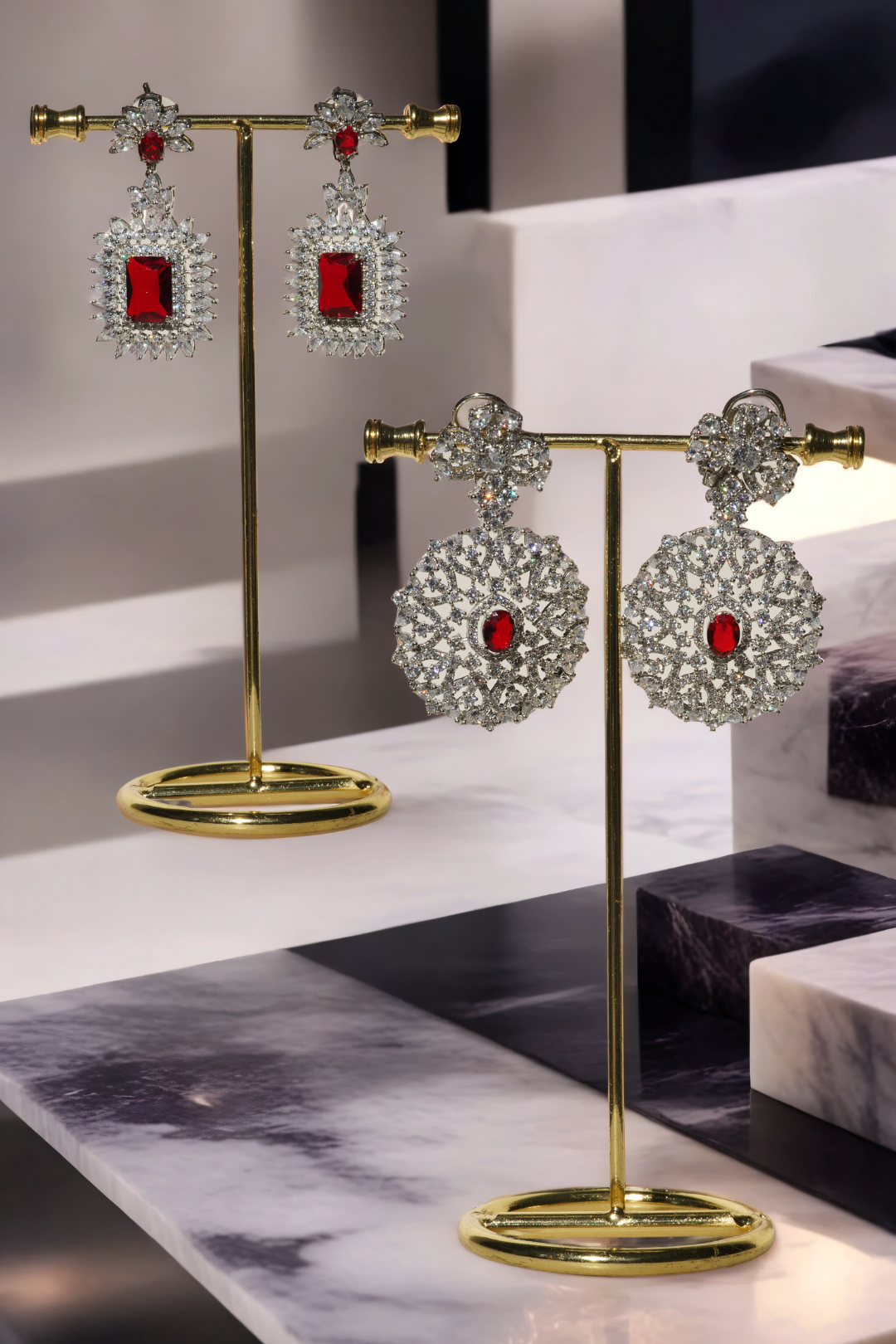 Monika - Semi Precious Gold Plated Mala Necklace Set