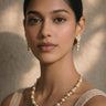 Chhavi Pearl & Diamante AD Necklace Set on model