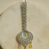Willow Rhodium Chandbali Maang Tikka with teardrop dangles