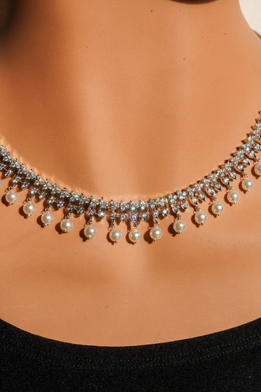 Mila Pearl & Diamante Necklace Set