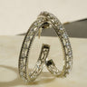 Ava Rhodium Plated Marquise Hoop Earrings