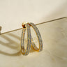 Nina AD Hoop Earrings with double-row American Diamond design