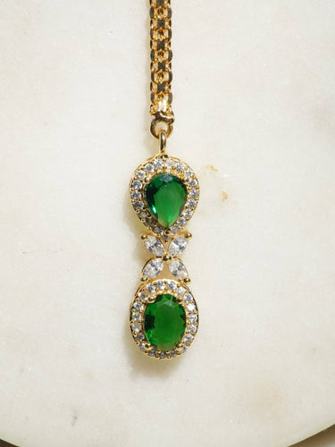 Roop AD Necklace Set from Inaury.com in gold and green