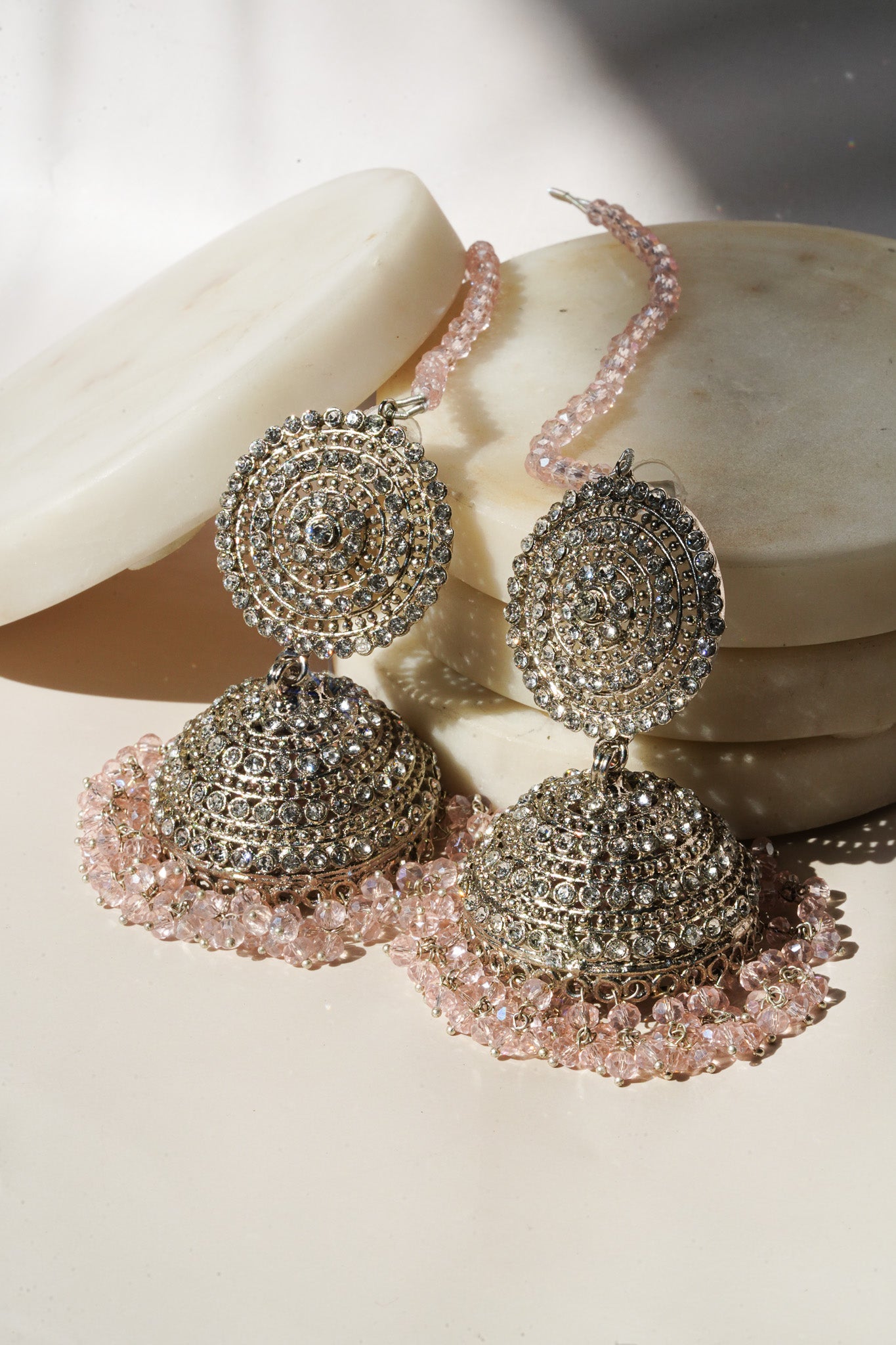 Tabiha - Jhumka Earrings & Maang Tikka Set Earrings & Tikka Set from Inaury