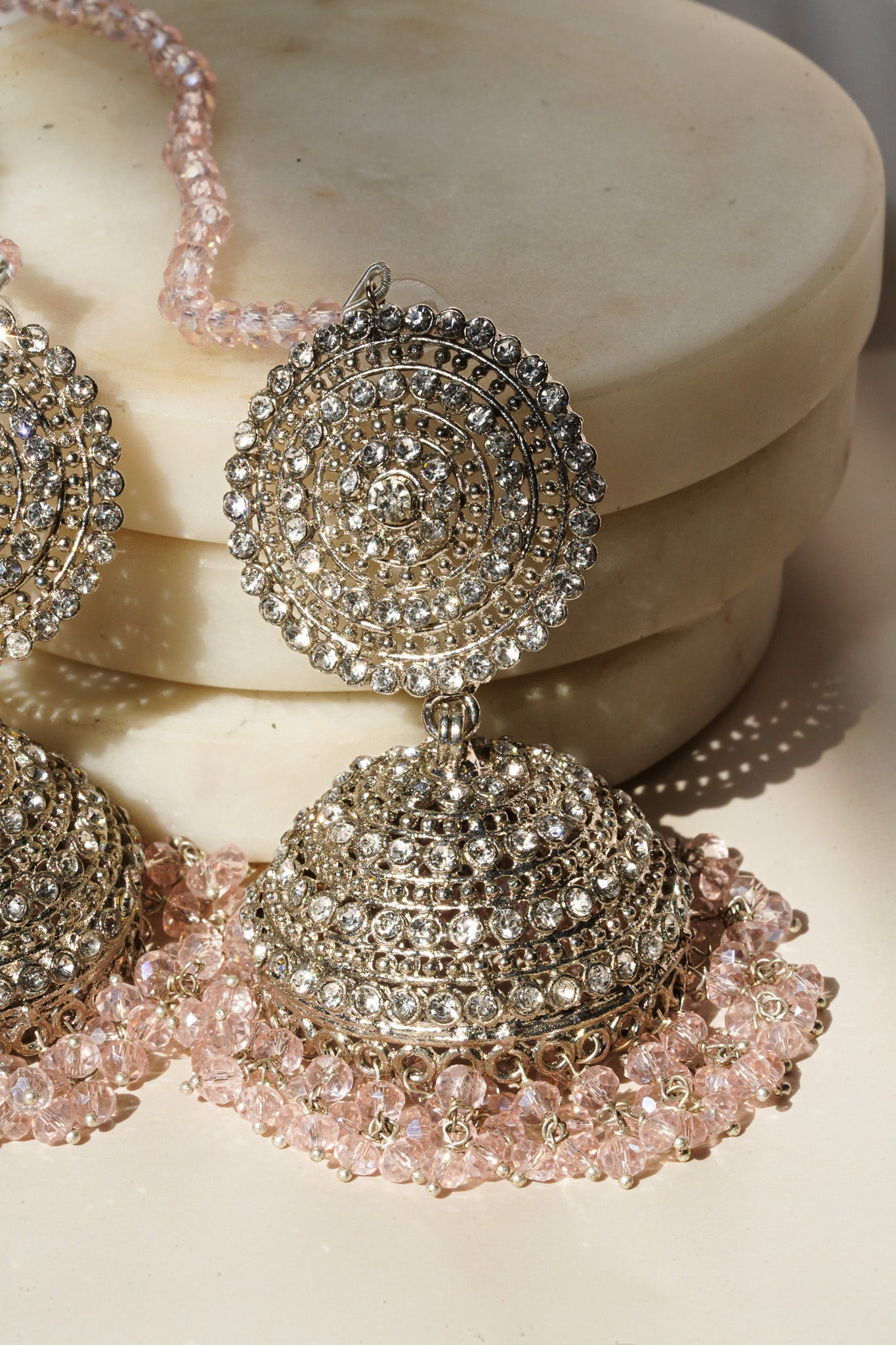 Tabiha - Jhumka Earrings & Maang Tikka Set Earrings & Tikka Set from Inaury