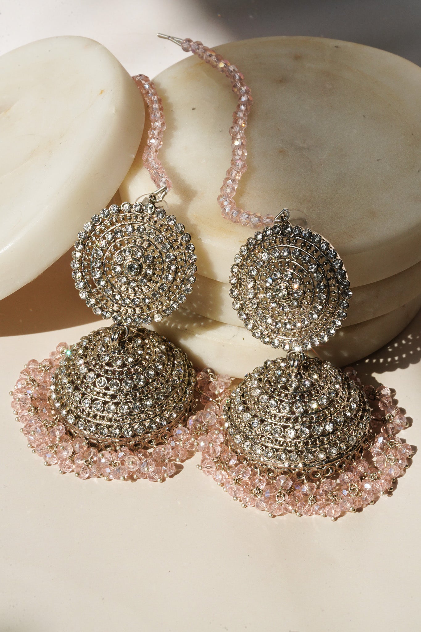 Tabiha - Jhumka Earrings & Maang Tikka Set Earrings & Tikka Set from Inaury