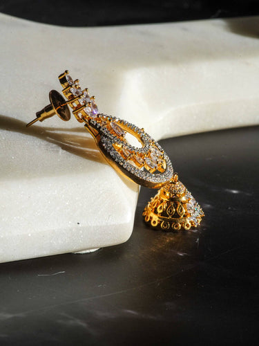 Dainty Gold-Plated Chandbali Jhumkis