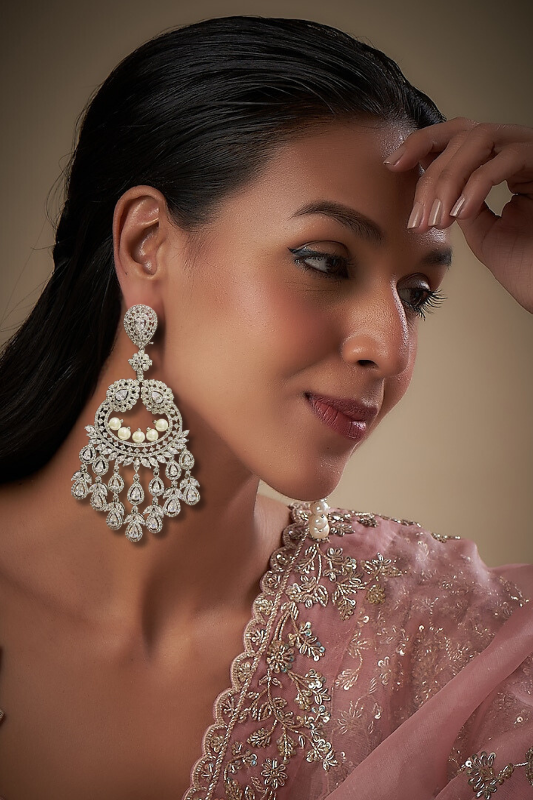 Imaan - Grandeur Chandbali Statement Earrings