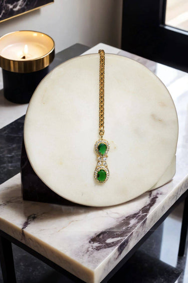 Roop AD Necklace Set from Inaury.com in gold and green