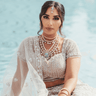 Siham Premium Moissanite Polki Bridal Set worn by model