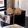 Tanzia Rose Gold Plated AD Hoop Jhumka Earrings - Indian jewelry