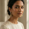 Model wearing Tarin AD Diamante Jhumka Earrings