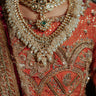 Afsoon bridal set featuring moissanite polki stones with choker, earrings, and jhoomer from Inaury.com
