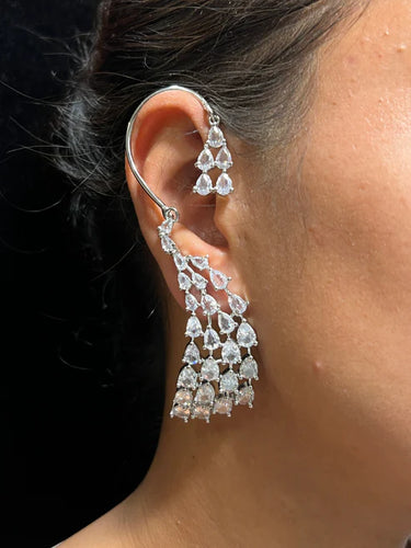 Luxurious Teardrop Crystal Ear Cuff on Display