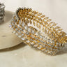 Ariana gold or rhodium plated AD stone bangle bracelet with diamante accents from Inaury
