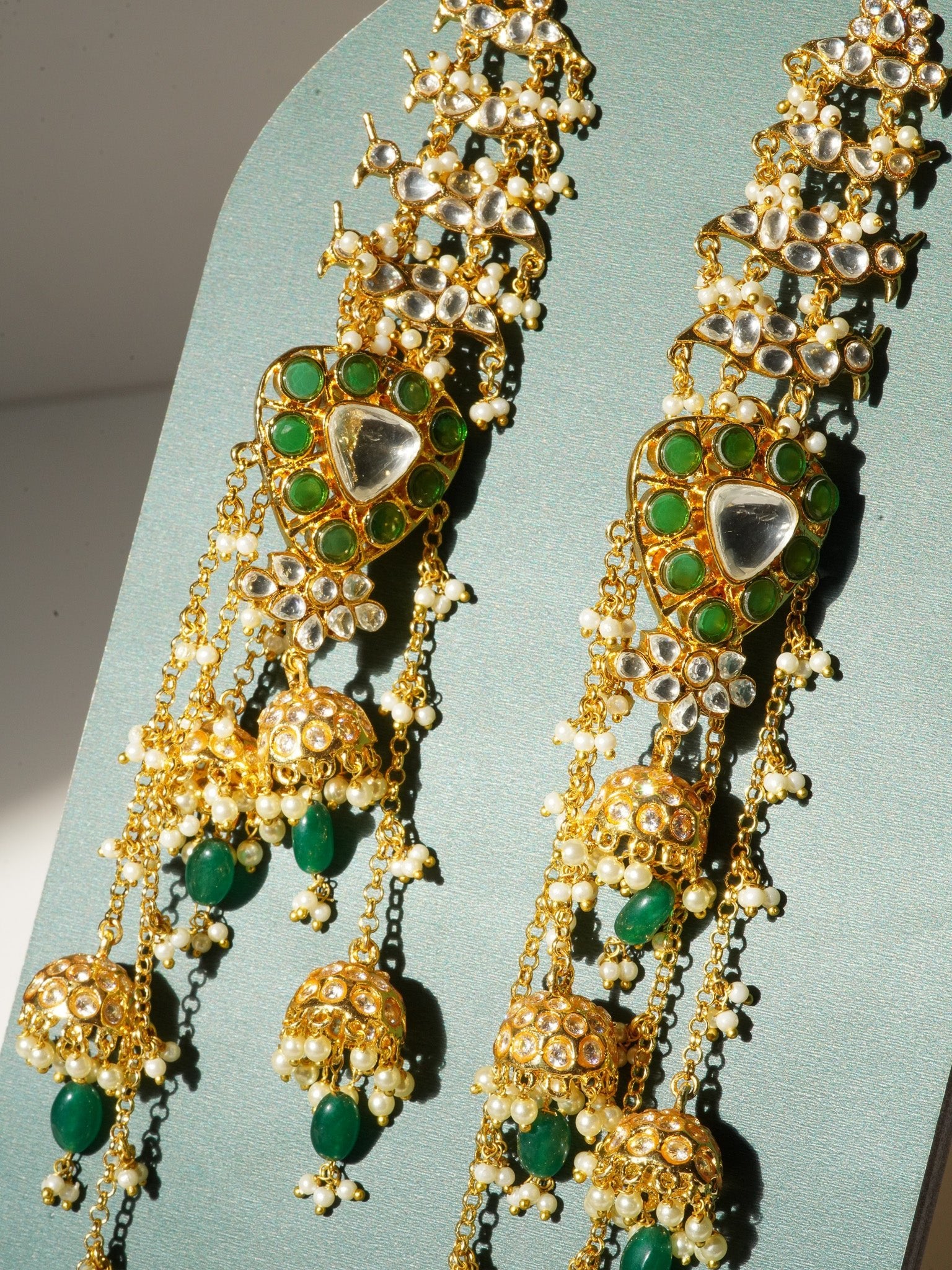 Hafsa - Long Kundan & Polki Earrings Chandelier Earrings from Inaury