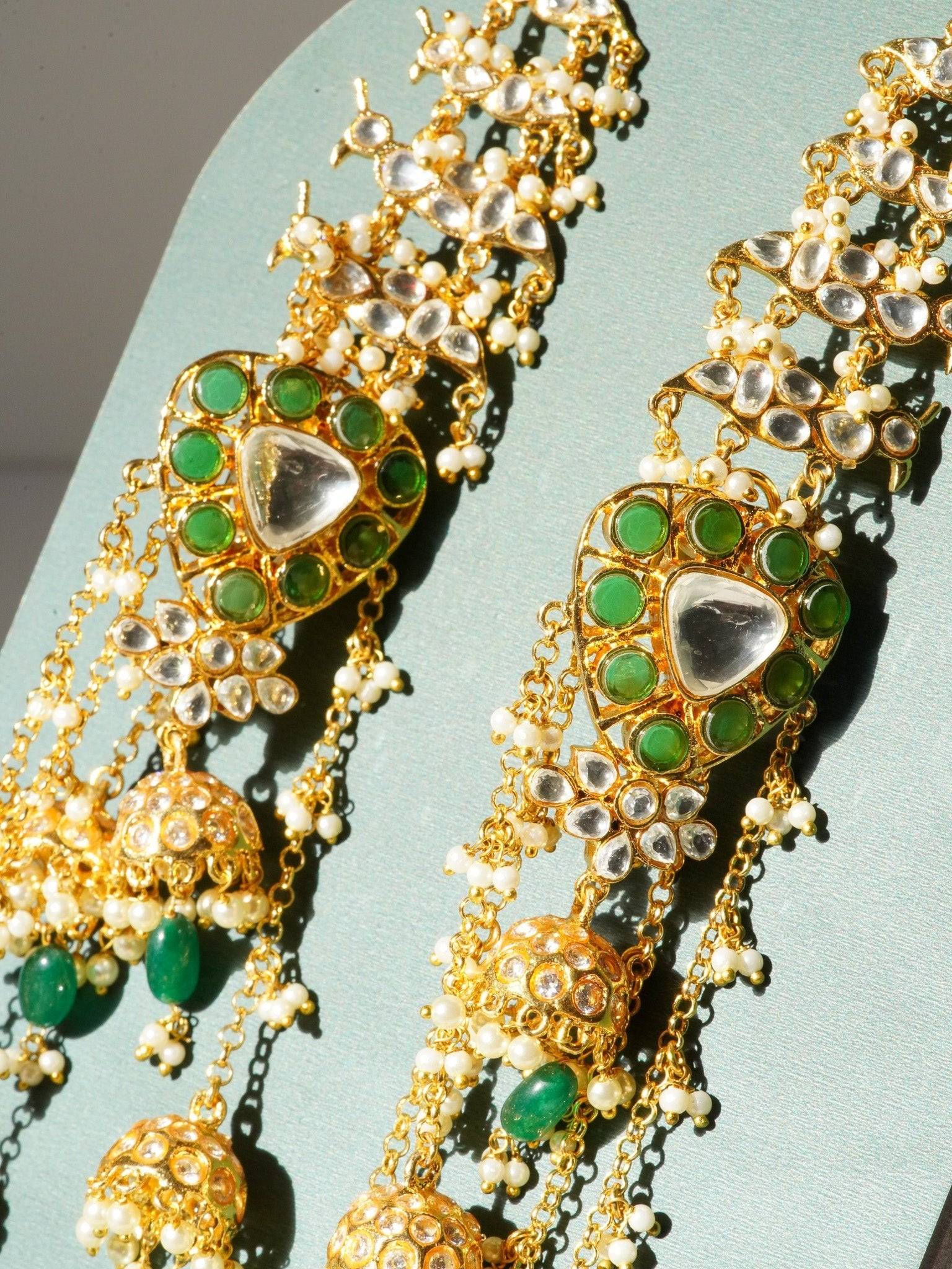 Hafsa - Polki Earrings with Sahara attached from Inaury