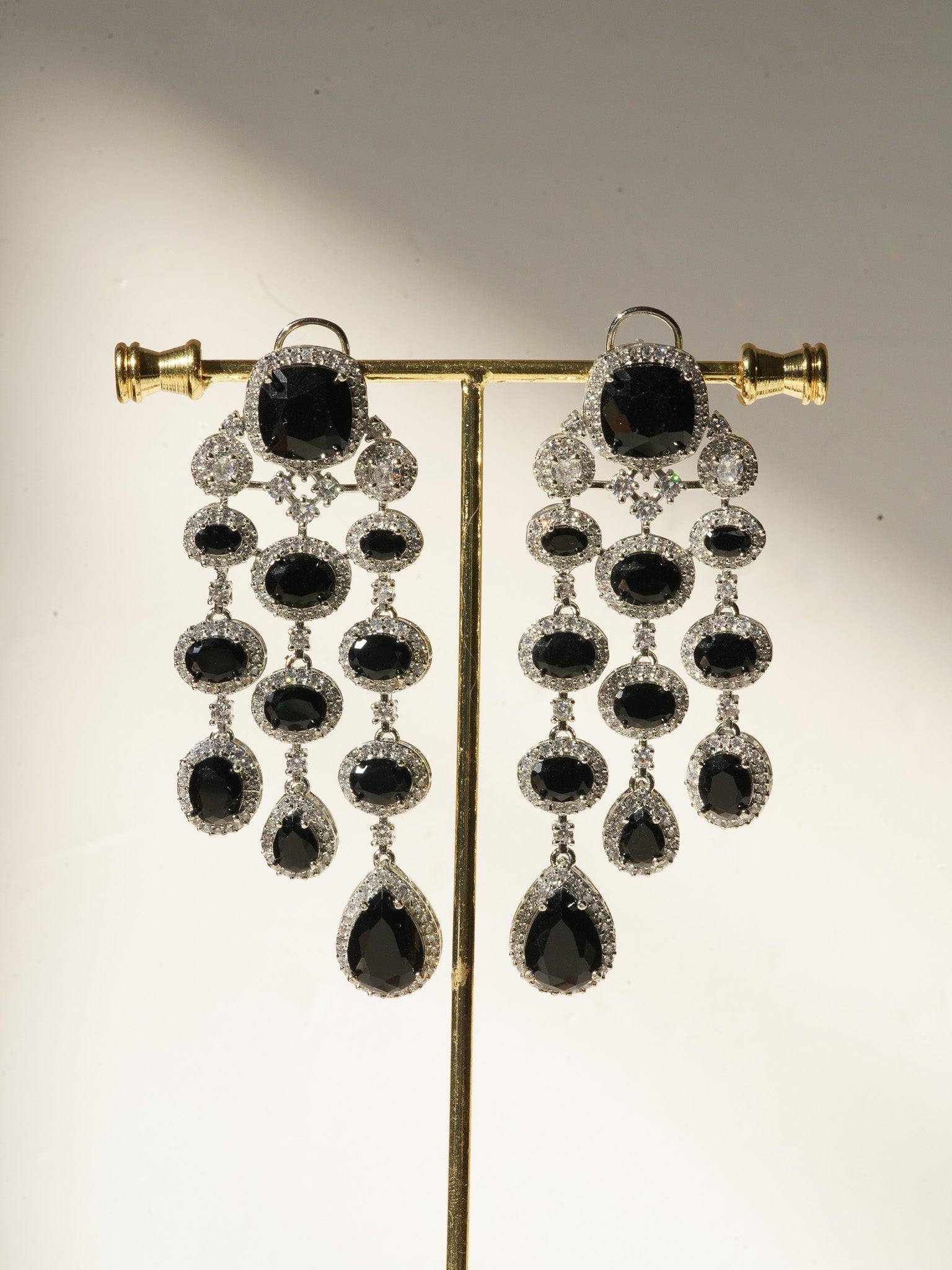 Jennie - AD Asymmetrical Chandelier Earrings Chandelier Earrings from Inaury