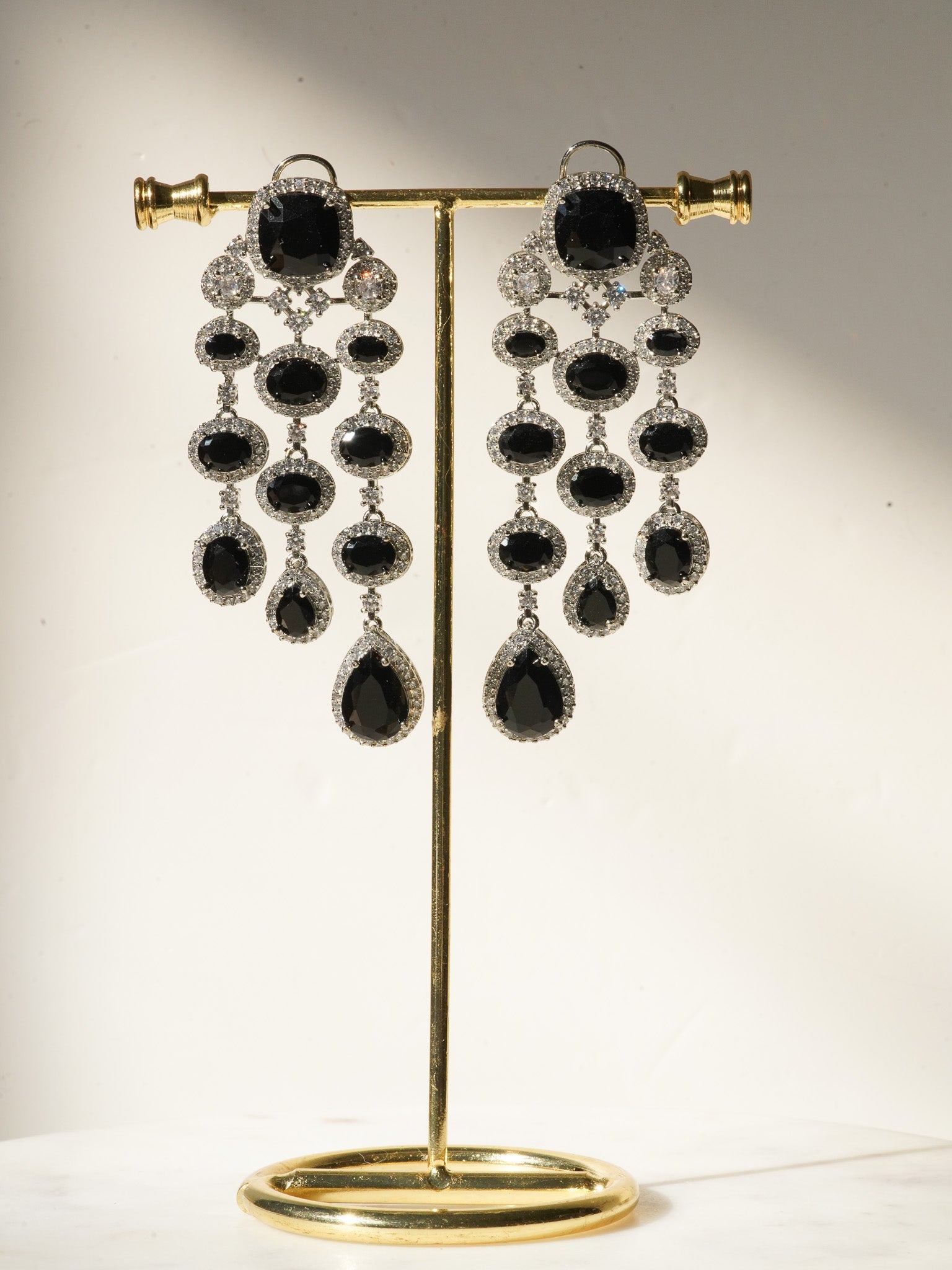Jennie - AD Asymmetrical Chandelier Earrings Chandelier Earrings from Inaury