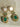 Monika Semi-Precious Gold Plated Mala Necklace Set - Multi-color stones with faux pearls and Moissanite Polki detailing, available with hot pink, light pink, or green center stones, and matching 2.6-inch statement earrings.