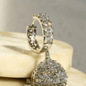 Tarin AD Diamante Jhumka Earrings in silver finish