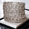 Zahira Rhodium-Plated Bangle Set - 9-piece set with blush pink stones and crystal accents